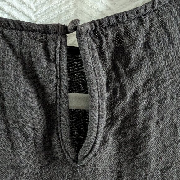 Zara Black Cotton Gauze Midi Dress with Slits and Back Tie Size Small Minimalist - Picture 10 of 12